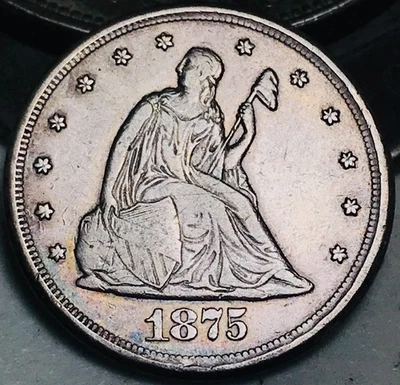 1875 CC Twenty Cent Piece 20C Ungraded Choice 90% Silver US Coin CC27328 - Image 1 of 4