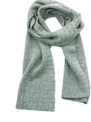 Bufanda Portolano gruesa cosida mezcla lana/cachemira gris jaspeado Foto 1 de 4