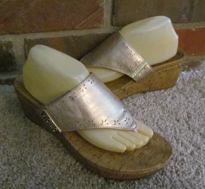 Vionic Women Anitra Leather Wedge Platform Sandals Rose Gold Adjustable Size 11 - Picture 1 of 6