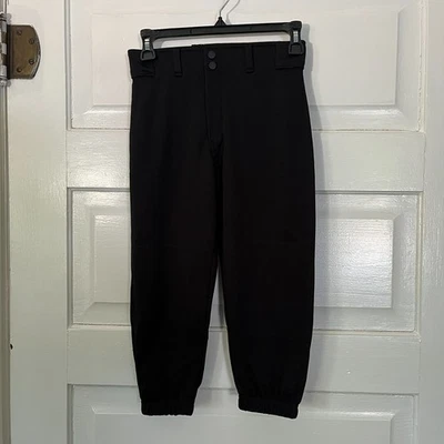 Pantalones de béisbol juveniles medianos. Franklin, nuevo, cintura elástica, broches de presión, negro Foto 1 de 4