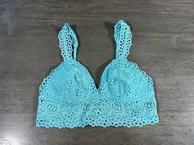 Aerie Light Blue Floral Lace Bralette Medium - Image 1 of 3
