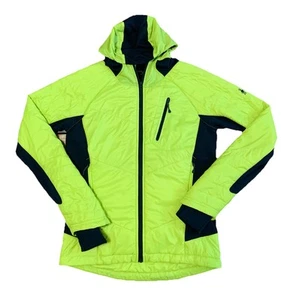EUC Smartwool PhD Divide Full Zip Mens M Hooded Jacket Nylon Wool Neon - Picture 1 of 10
