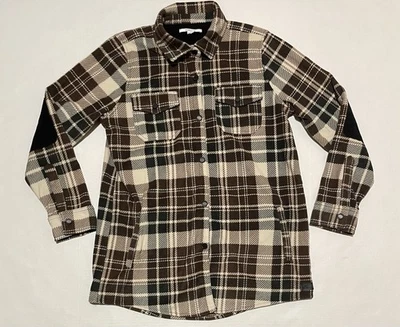 O’Neill Flannel Snap Shirt Corduroy Elbow Patches Size Large Plaid Heavy RARE - Image 1 of 4