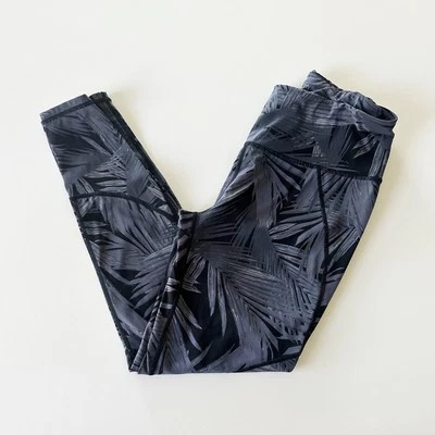 Legging SWEATY BETTY The Power 7/8: negro + gris estampado de palma - XS para mujer Foto 1 de 4