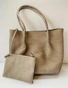 BLACK CAVIAR Beige Tan Pleather Handbag Purse Shoulder Bag NEVER USED - Picture 1 of 15