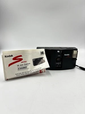 Kodak S300MD S Series Black Autowind Point & Shoot Film Camera Flash Ektanar VTG - Image 1 of 4