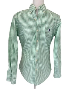 Ralph Lauren Blue Label Herren Größe Small Grün Weiß Slim Fit Button Down Hemd - Bild 1 von 11