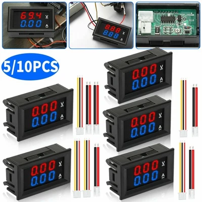 5/10 Stück DC 100V 10A Digital Voltmeter Amperemeter LED Volt Meter Stromanzeige - Bild 1 von 4