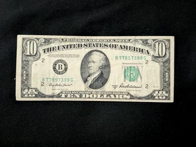 $10 US Federal Reserve Note Currency Bill - Image 1 of 2