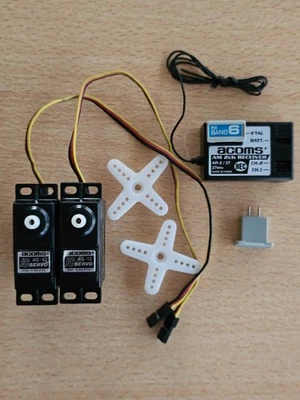 2x Acoms AS-12 Servos & AR-2 27MHz Receiver & Xtals set - Image 1 of 4