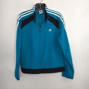 Adidas Womens M Track Top Jacket Full Zip Windbreaker Blue Jogging Runners Coat  - Picture 1 of 12