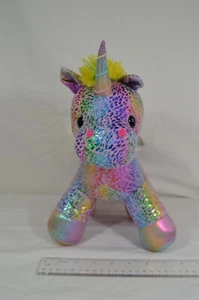Kellytoy Unicorn Plush 11" Purple Rainbow Plush Metallic Spots T14 - Picture 1 of 7