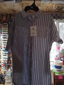 Free Assembly Oversize Shirt Dress Blue Stripes Size Small (6-6X) - Picture 1 of 4