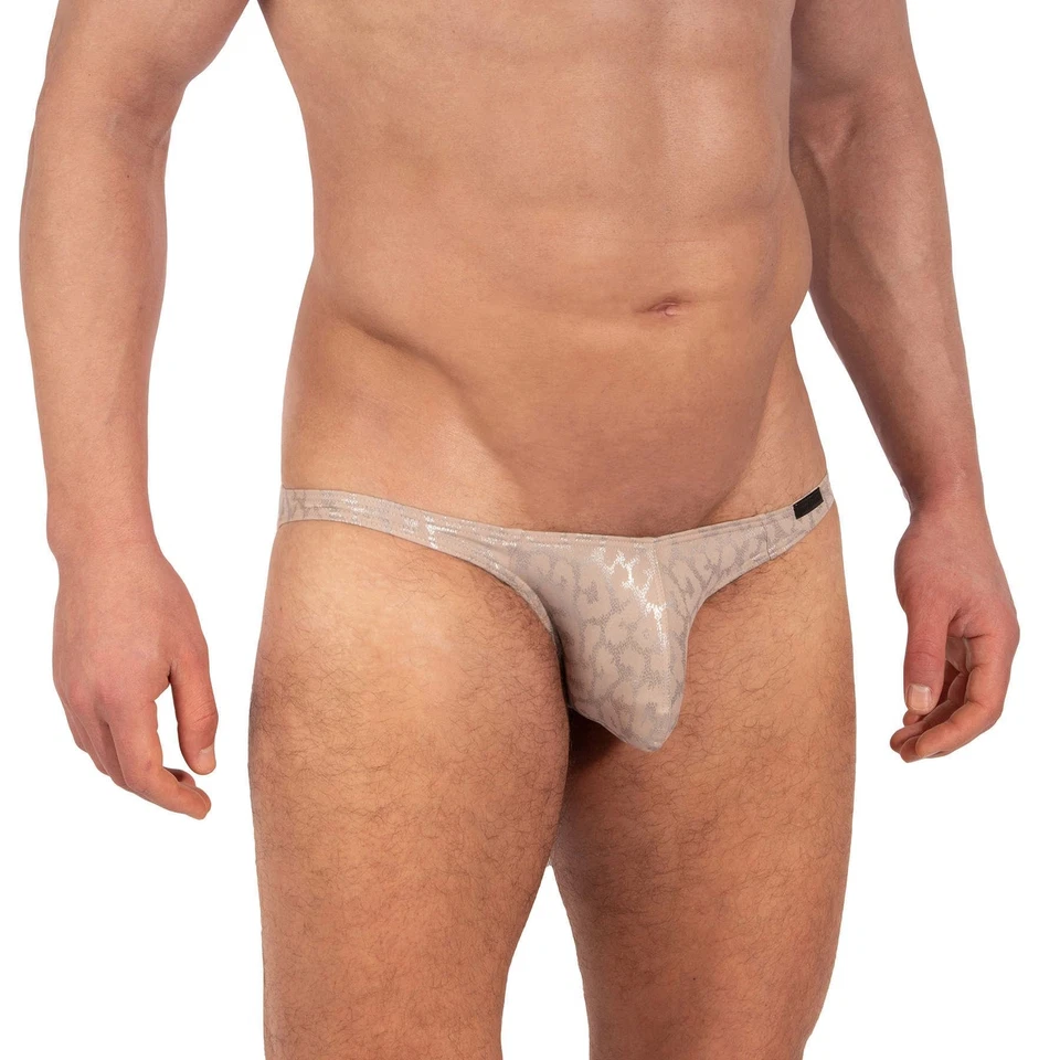 Cueca masculina Manstore M2335 cintura baixa biquíni masculino micro leopardo - Imagem 1 de 1