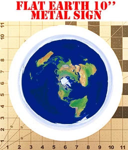 10'' FLAT EARTH MAP METAL SIGN - Picture 1 of 2