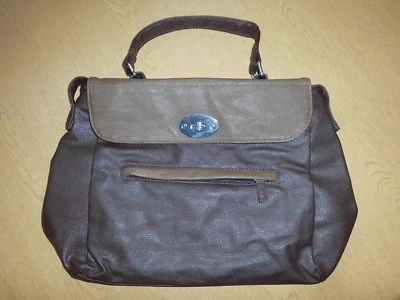 *New* 2-tone brown 'Lillian' Avon lined crossbody/shoulder & handbag/satchel  - Image 1 of 4