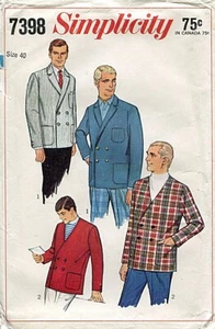 Retro 60s Simplicity Pattern 7398 Men’s Jackets, Chest 40 ~ Uncut - Picture 1 of 1