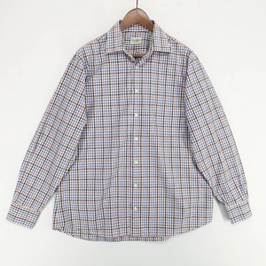 Gitman Bros Hemd Herren Large blau braun kariert Langarm Hergestellt in den USA - Bild 1 von 8