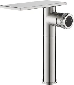 becola Modern Bathroom Sink Faucet,Tall Faucet for Tall, Brushed Nickel - Picture 1 of 7