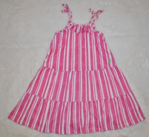 TOMMY BAHAMA Pink White Striped Tiered Dress size 6 Girls - Picture 1 of 3