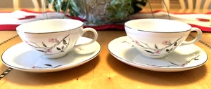 Set of 2 Fine China of Japan Cherry Blossom #1067 Cup & Saucer Sets - Picture 1 of 13