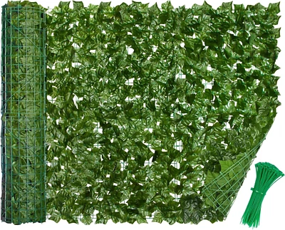 Siepe Edera Artificiale 1x6m Frangivista Balcone Giardino con 40 Fascette - Immagine 1 di 4
