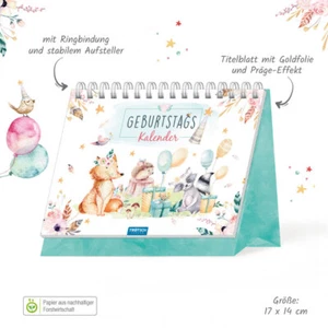 Geburtstagskalender Geburtstagsplaner zum Aufstellen Schreibtischkalender - Bild 1 von 3