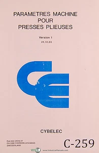 Cybelec Parametres Machine pour Presses :lieuses Francais Manual 1989 - Picture 1 of 4