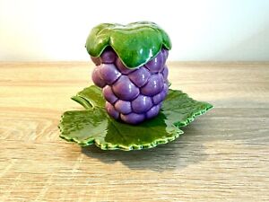Vintage (1963) Grape Shaped Jam Jar with Lid and Plate
