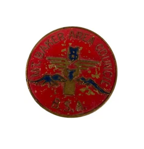 Vintage Mt Baker Area Council BSA Boy Scouts Of America Neckerchief Slide Red - Picture 1 of 4