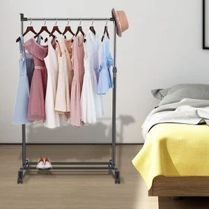 33lbs Garment Racks 3.12ft-4.80ft Height Adjustable Clothes Stand With Wheels - Picture 1 of 11