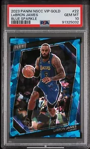 2023 Panini NSCC VIP GOLD #22 Lebron James Blue Sparkle /149 PSA POP 32 - Picture 1 of 2