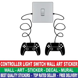 Gaming Controller light switch Vinyl Sticker Wall Art Decal Gamer Bedroom PS 5 - Picture 1 of 9