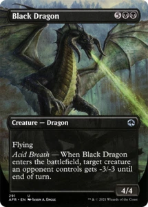 Borderless BLACK DRAGON mtg NM Adventures in The Forgotten Realms 1 Unc - Picture 1 of 1