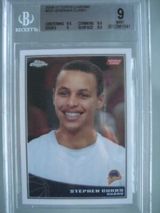 2009-10 Topps Chrome #101 Stephen Curry Rookie Rc BGS 9 nuovo di zecca/999 Warriors - Foto 1 di 6