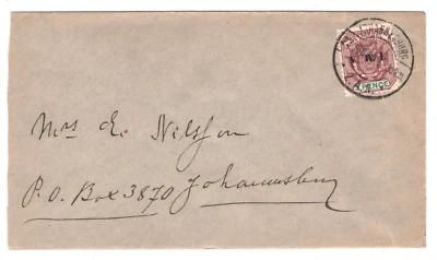 BOER WAR ZAR TRANSVAAL BRITISH OCC Cover Johannesburg *VRI* S Africa 1900 MA1435 - Image 1 of 4