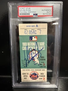 NOLAN RYAN SIGNED AUTO AUTOGRAPH 1969 NLCS GAME 3 1ST WIN TICKET PSA/DNA - Picture 1 of 2