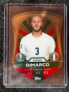 CARD TOPPS MATCH ATTAX  EURO 2024 BOUCLIER SHIELD DIMARCO ITALY # SC 4 TOPLOADER - Foto 1 di 2