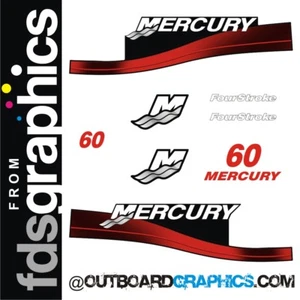 Mercury 60hp four stroke outboard decals/sticker kit - Picture 1 of 1