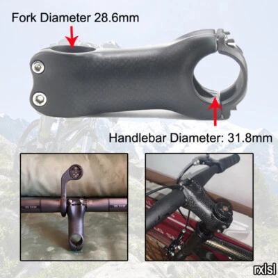 MTB Road Bicycle Stem Carbon Fiber 6/17 Degree Mountain Bike Stems for Cycling - Image 1 of 4