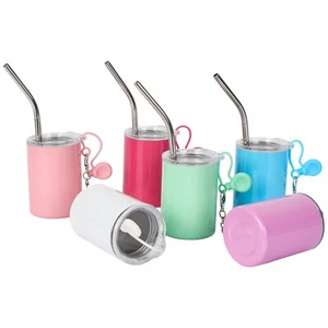 Mini Tumbler Shot Glass with Straw 3 oz Sublimation Shot Glass Tumblers Set C... - Picture 1 of 7