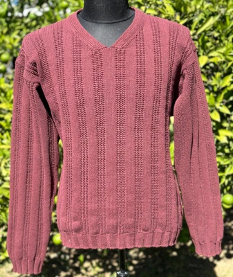 RRL Ralph Lauren Indigo Striped Knit Cardigan Handcrafted Cotton Burgundy Size L - Image 1 of 4