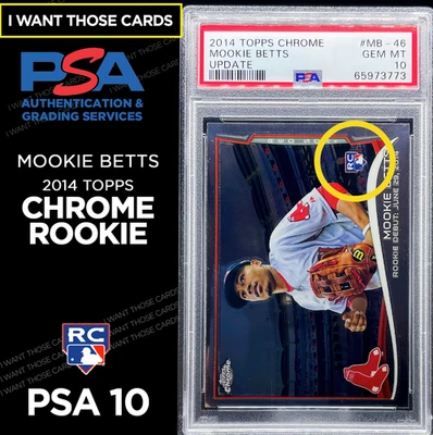 Mookie Betts ROOKIE CARD CHROME Baseball 💎 RARE 💎  2014 Topps CHROME PSA 10 - Image 1 of 4
