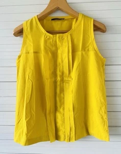 Max Mara Silk Yellow Top SZ S/US 4 Italy Excellent Condition - Picture 1 of 6