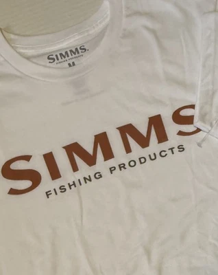 SIMMS Logo - Men's White Fishing Tshirt - Medium - NWoT - NEW - Image 1 of 4