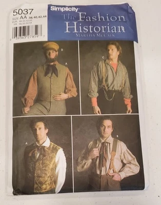 A Fashion Historian Pattern 5037-Rare Discontinued Men's vests & shirts  uncut - Image 1 of 3
