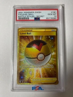 *PSA 10* #181 Full Art Level Ball Pokémon Sword & Shield Battle Styles Secret - Image 1 of 4