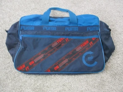 Vintage Puma Disc System Duffel Bag Navy Blue Turn It On Gym Travel Logo Retro - Image 1 of 4
