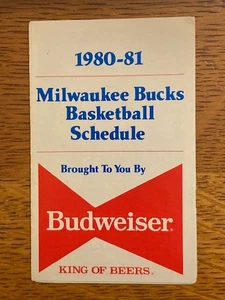 Milwaukee Bucks 1980-81 NBA Schedule - Budweiser Beer - Picture 1 of 2