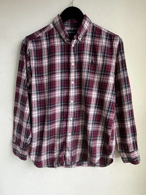 Camisa Ralph Lauren Botón Juvenil Grande 14-16 Franela Cuadros Negro Poni Foto 1 de 4